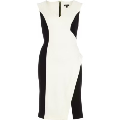 asymmetrical-black-and-white-dress