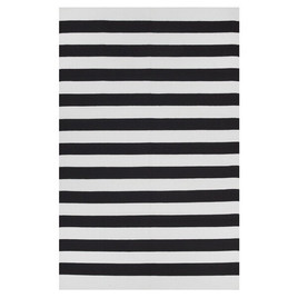 Nantucket black and white stripe area rug