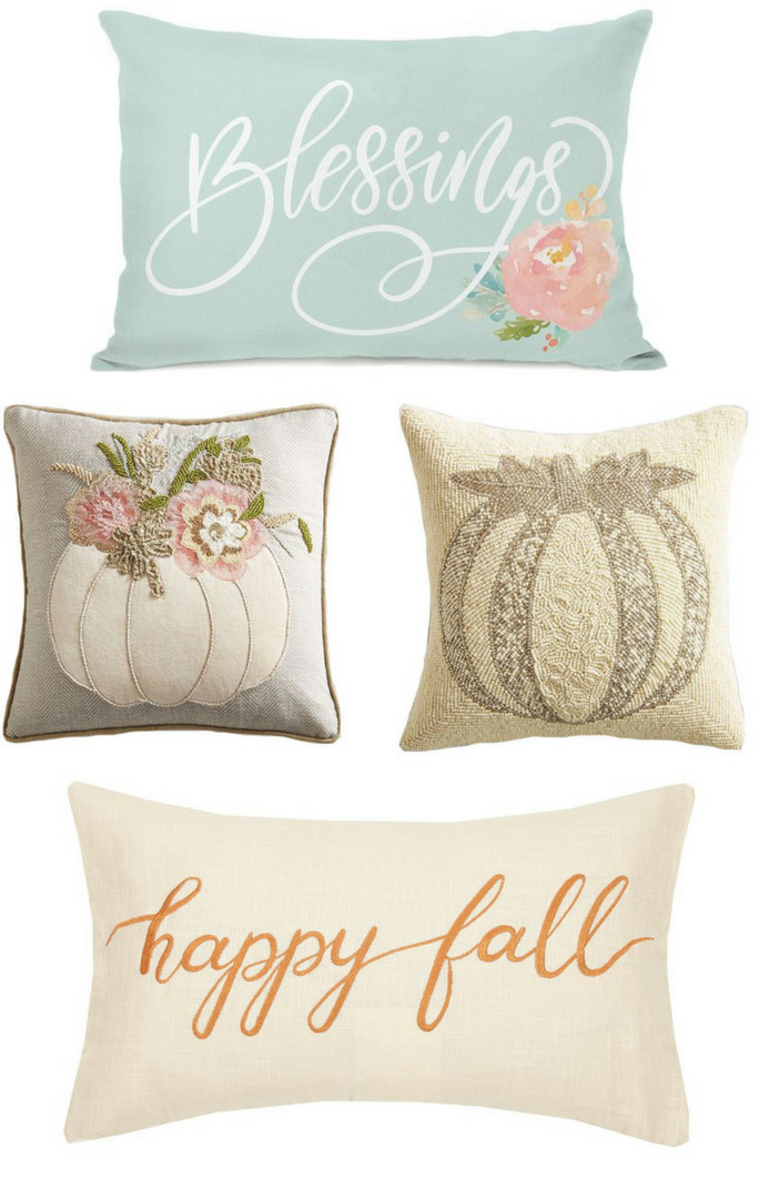 Cute fall pillows - 30 best fall pillows of 2018 - Beaded pumpkin pillows - Happy fall pillows 