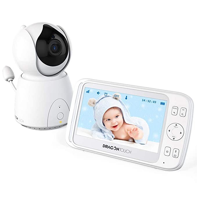 Dragon Touch DT50 5 Inch Wireless Digital Video Baby Monitor, Baby Camera with Pan & Tilt, Two-Wa...