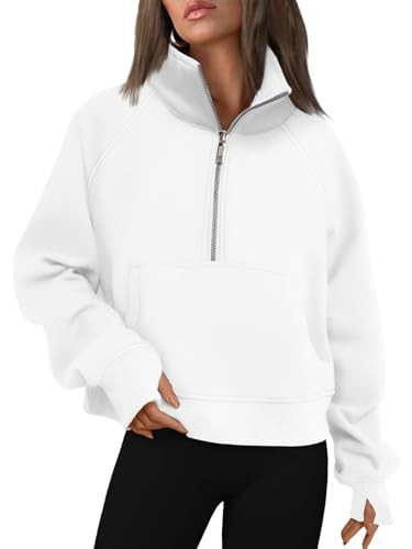 AUTOMET cropped half zip fleece pullover from Amazon, a Lululemon Scuba alternative