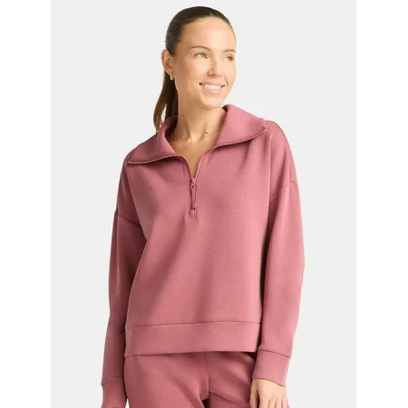Avia ScubaKnit quarter zip pullover from Walmart, a Lululemon Scuba alternative